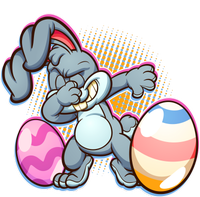 Dabbing Easter Bunny Magnet