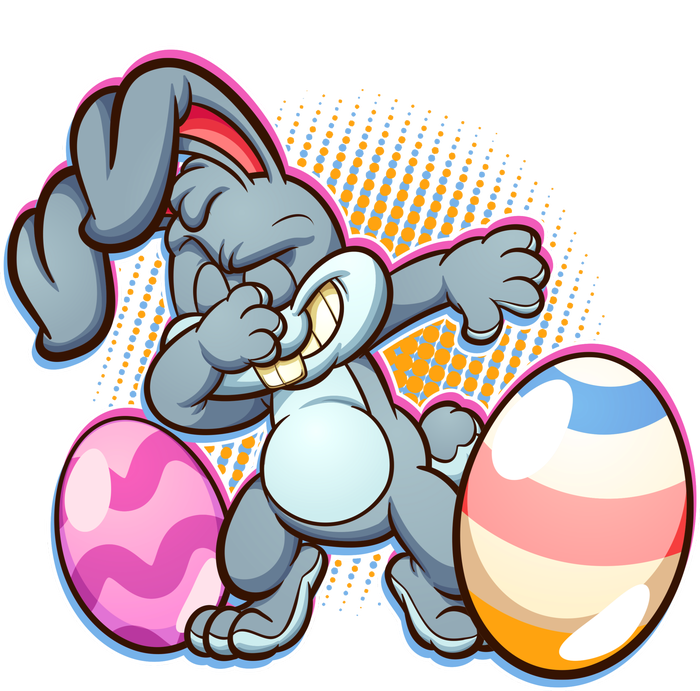 Dabbing Easter Bunny Magnet