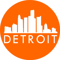 Detroit Simple Orange Logo Front And Back Flatbill Hat