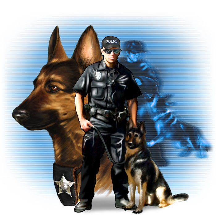 K-9 With Police Officer Silhouette  Sustainable Bucket Hat