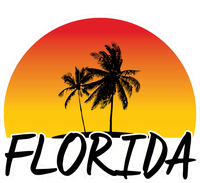 Florida Sunset Palm trees  V-Neck T-Shirt