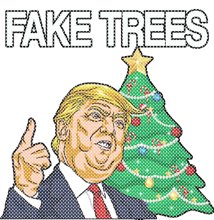 Fake Trees News Ugly Christmas Button