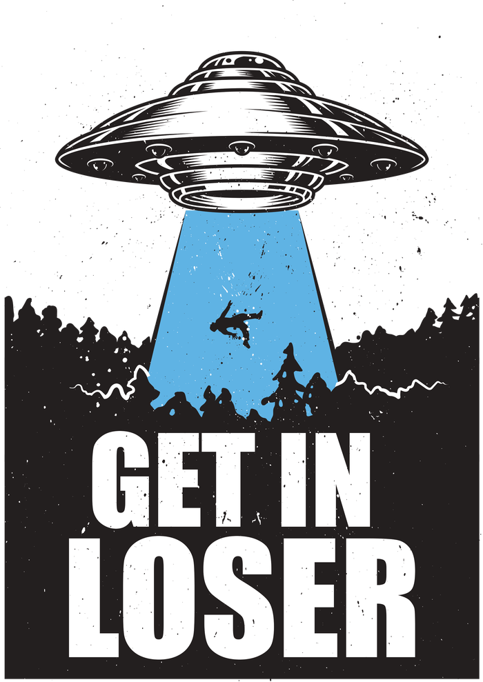 Get In Loser Alien UFO Tie-Dye Long Sleeve Shirt