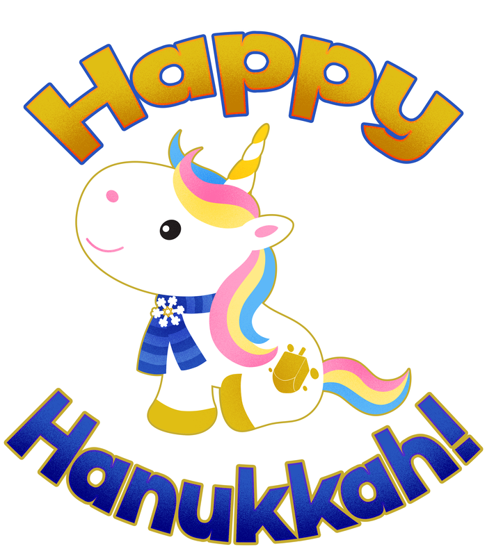 Happy Hanukkah Unicorn Womens Cotton Relaxed Long Sleeve T-Shirt