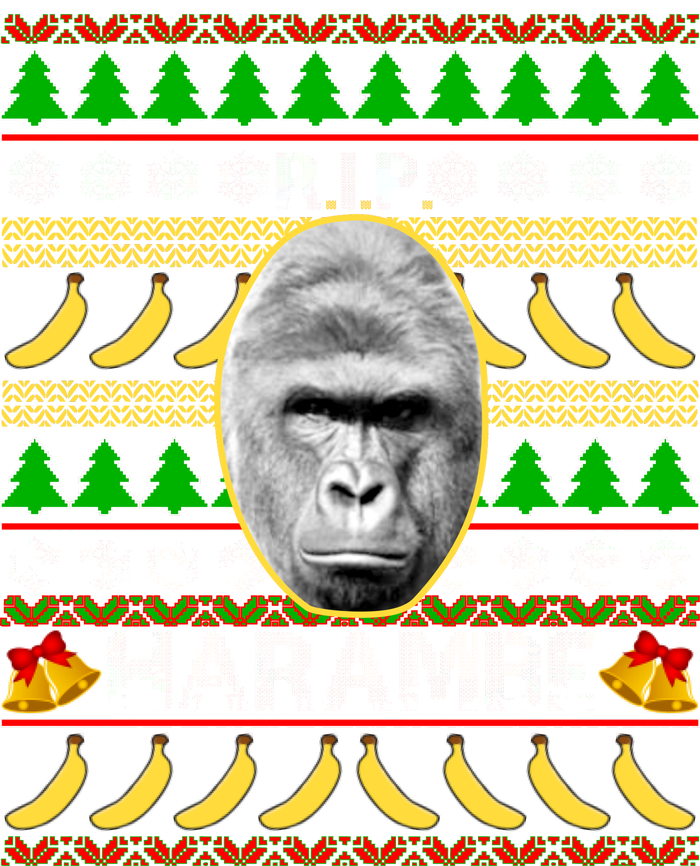 R.I.P. Harambe RIP Gorilla Ugly Christmas Sweater Design T-Shirt