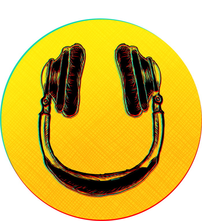 Headphones Smiley Metallic Star Ornament