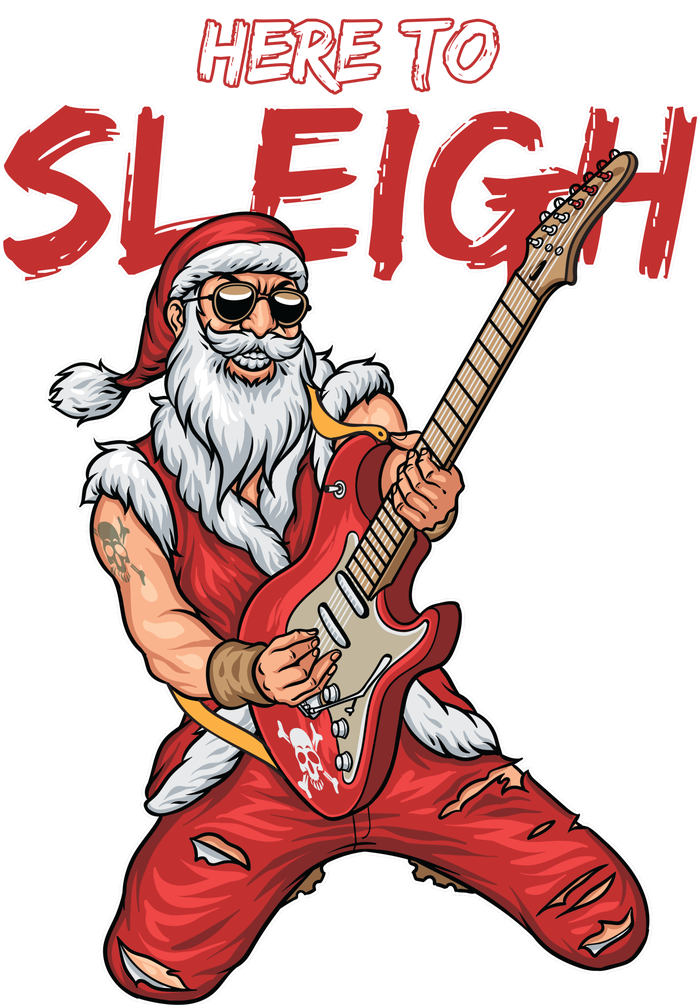 Santa Rocks Here To Sleigh  Women's Fleece Hoodie