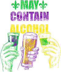 May Contain Alcohol Mardi Gras Canvas