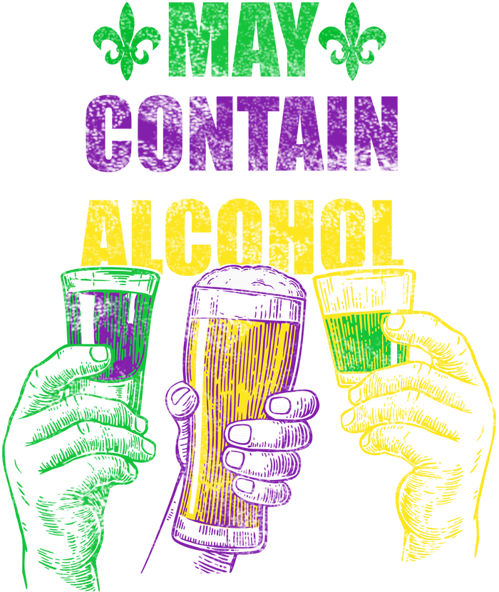 May Contain Alcohol Mardi Gras Canvas