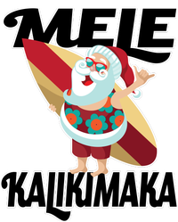 Mele Kalikimaka Surfing Santa Christmas Mousepad