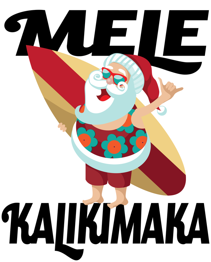 Mele Kalikimaka Surfing Santa Christmas Mousepad