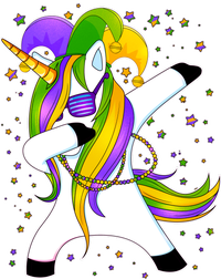 Mardi Gras Dabbing Unicorn T-Shirt