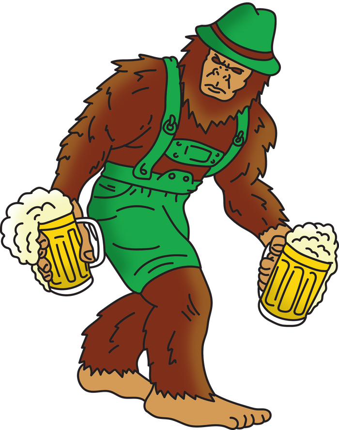 Bigfoot in Lederhosen Oktoberfest Beer 7-Panel Snapback Hat