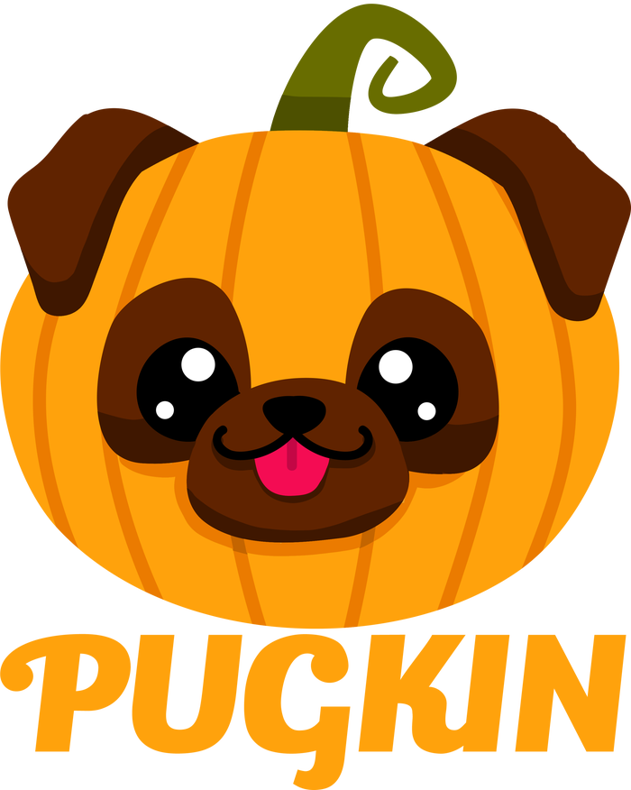 Pugkin Pumpkin Pug High Crown Mesh Back Trucker Hat