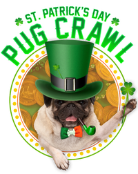 St. Patrick's Day Pug Crawl Funny Irish Pug Women's V-Neck T-Shirt