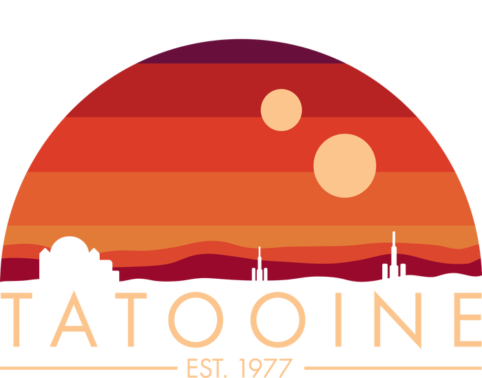 Tatooine Retro Sunset Logo EST 1977 Tall Long Sleeve T-Shirt