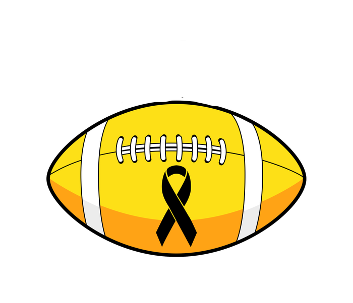 Tackle Childhood Cancer Football Logo Striped Beanie with Solid Band