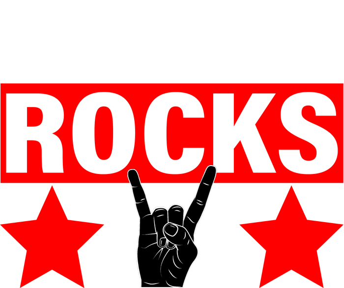 Virginity Rocks Hand Sign Striped Beanie with Solid Band