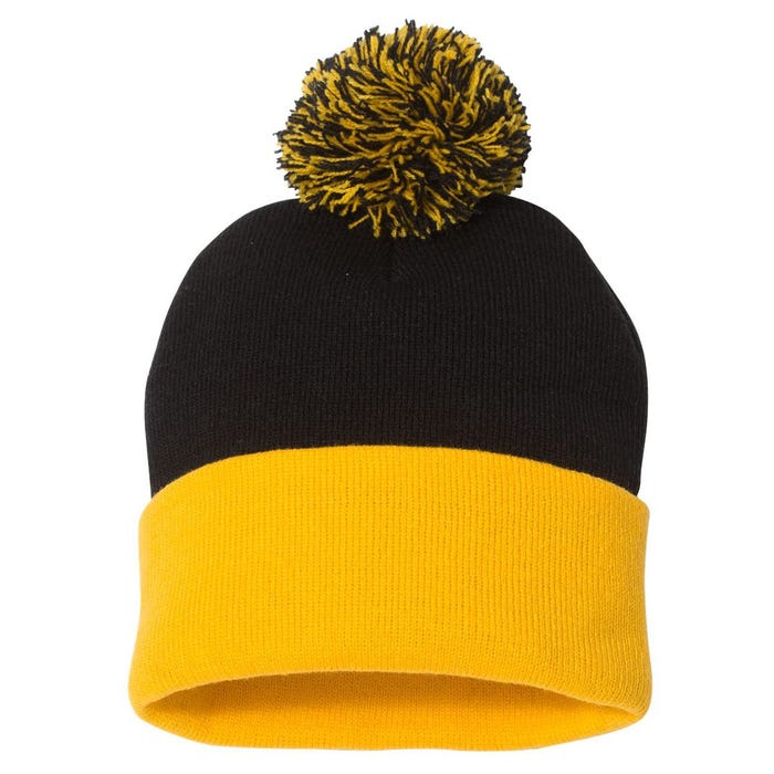 100% Hemp Pom Pom 12in Knit Beanie