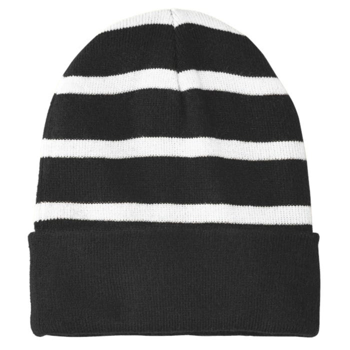 Free Donald Trump Republican Support Striped Beanie with Solid Band