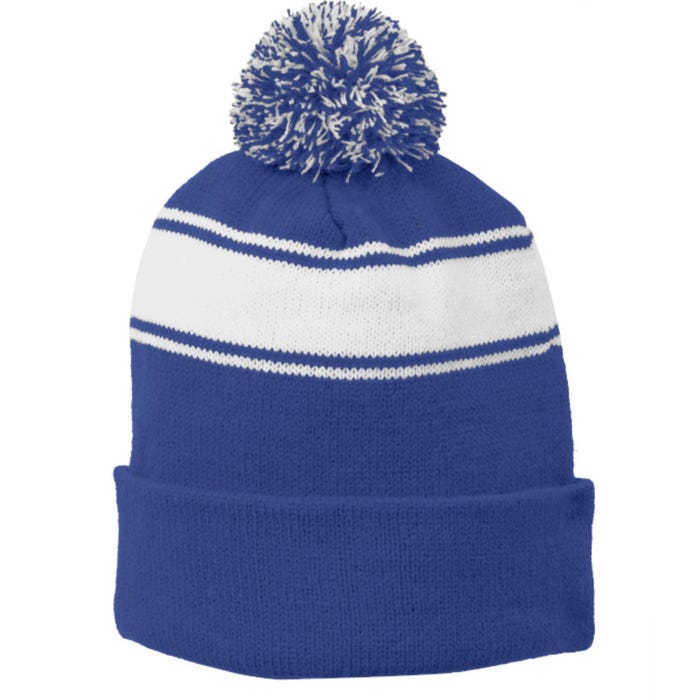 Half Hood Half Holy Pray With Me Don't Play With Me Gift Stripe Pom Pom Beanie