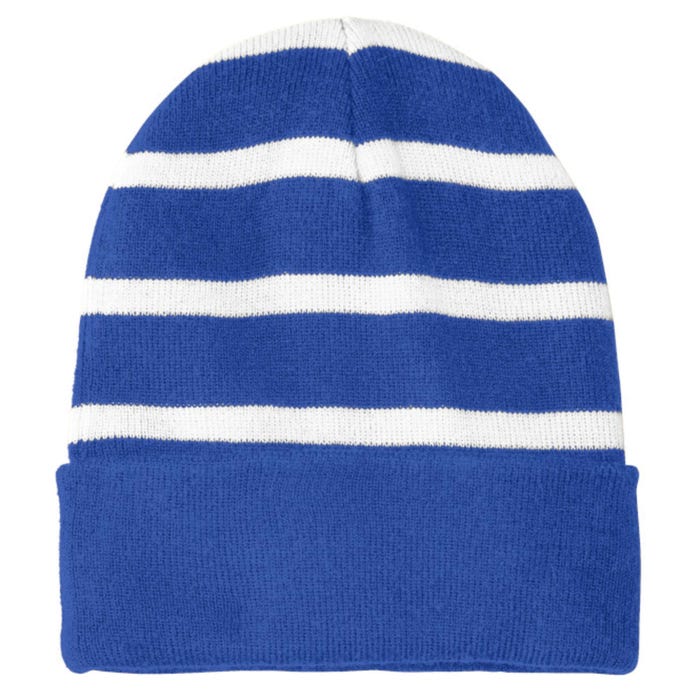 Coolest Pumpkin In The Patch Halloween Striped Beanie with Solid Band