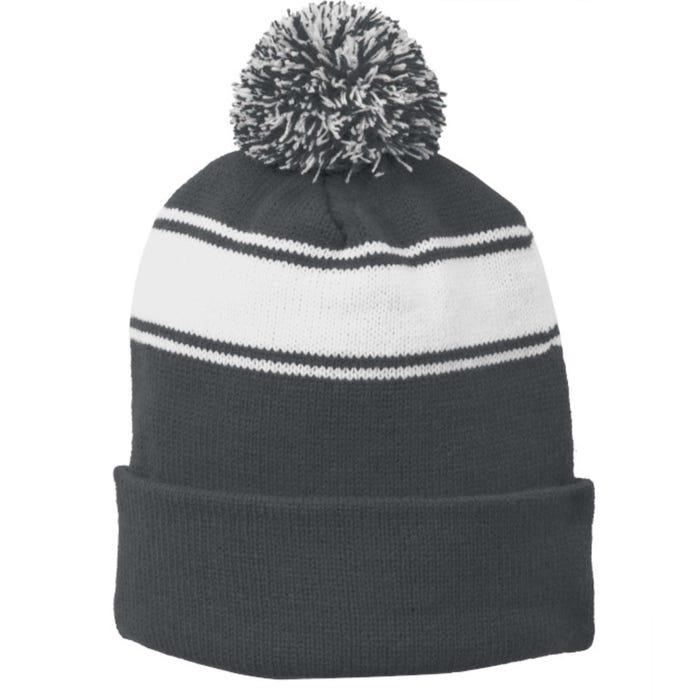 Love Pomeranian Stripe Pom Pom Beanie