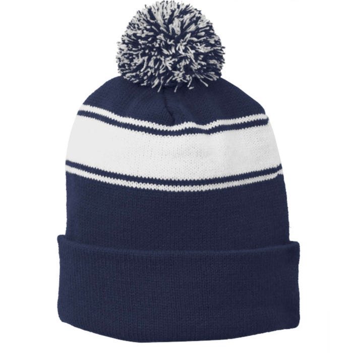 Full Stack Developer Programmer Funny Stripe Pom Pom Beanie