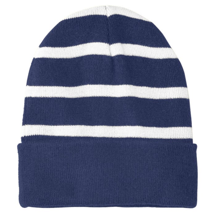 Purdy Purdy Purdy Good Football Quarterback Striped Beanie with Solid Band