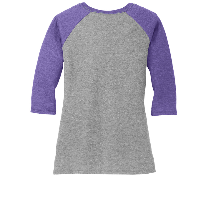 Rollin' Into 7 Skating Unicorn Birthday Women's Tri-Blend 3/4-Sleeve Raglan Shirt