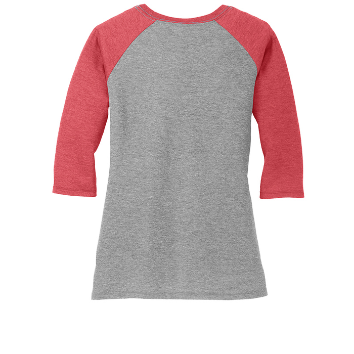 Heart September We Wear Red Atrial Fibrillation Awareness Women's Tri-Blend 3/4-Sleeve Raglan Shirt