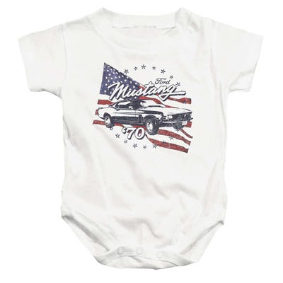 1970 Ford Mustang USA Flag Baby Bodysuit