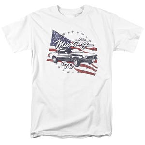 1970 Ford Mustang USA Flag T-Shirt