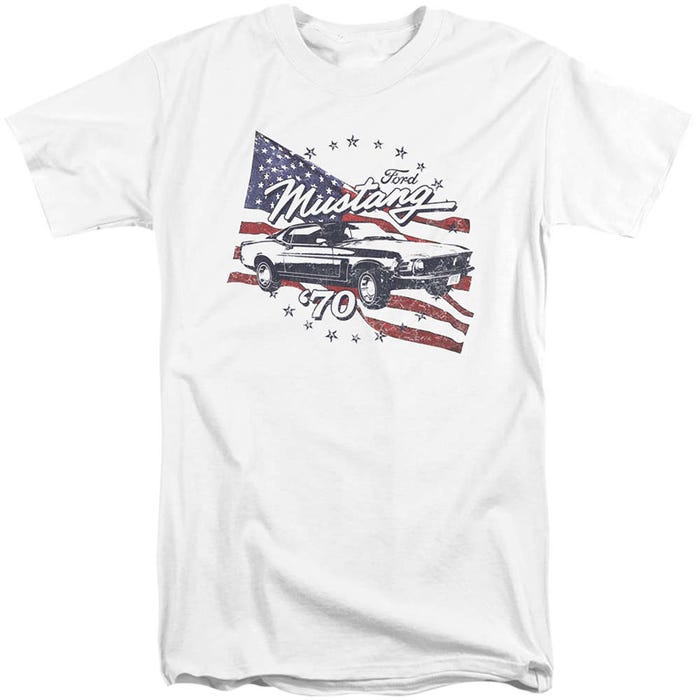 1970 Ford Mustang USA Flag Tall T-Shirt