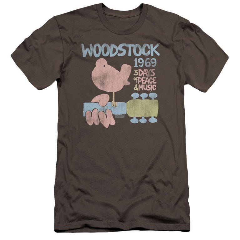 50 Years Woodstock Dove Premium Slim Fit T-Shirt