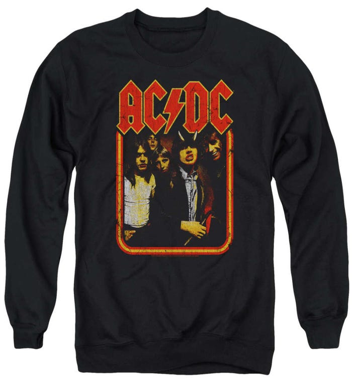 AC/DC Group Distressed Sweatshirt