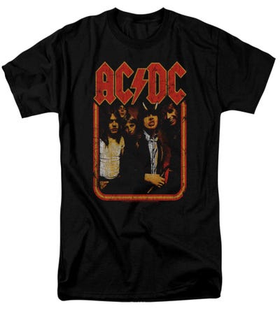 AC/DC Group Distressed T-Shirt