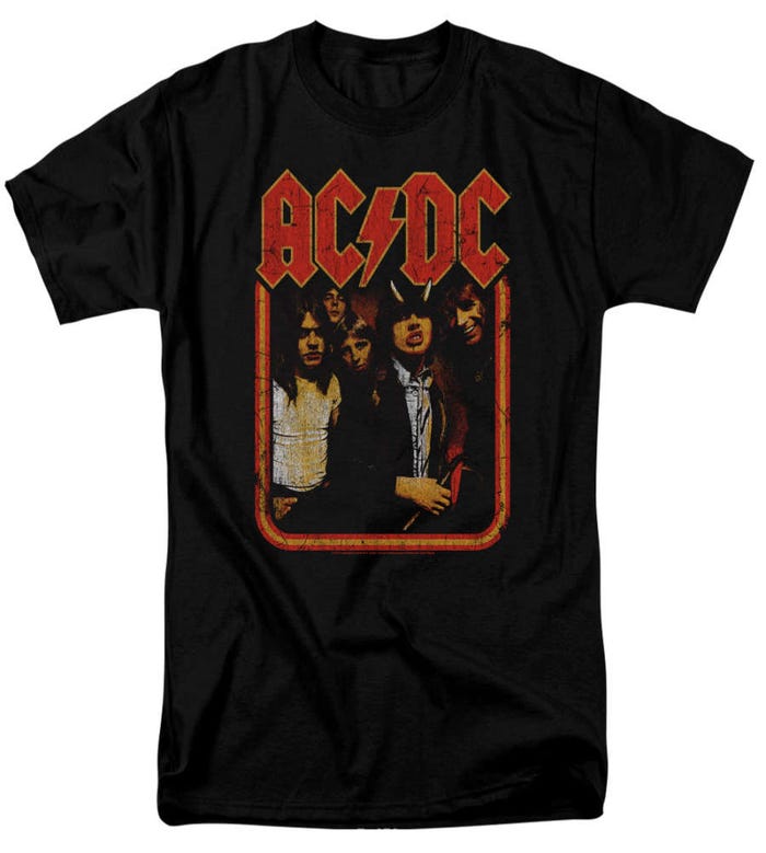 AC/DC Group Distressed T-Shirt
