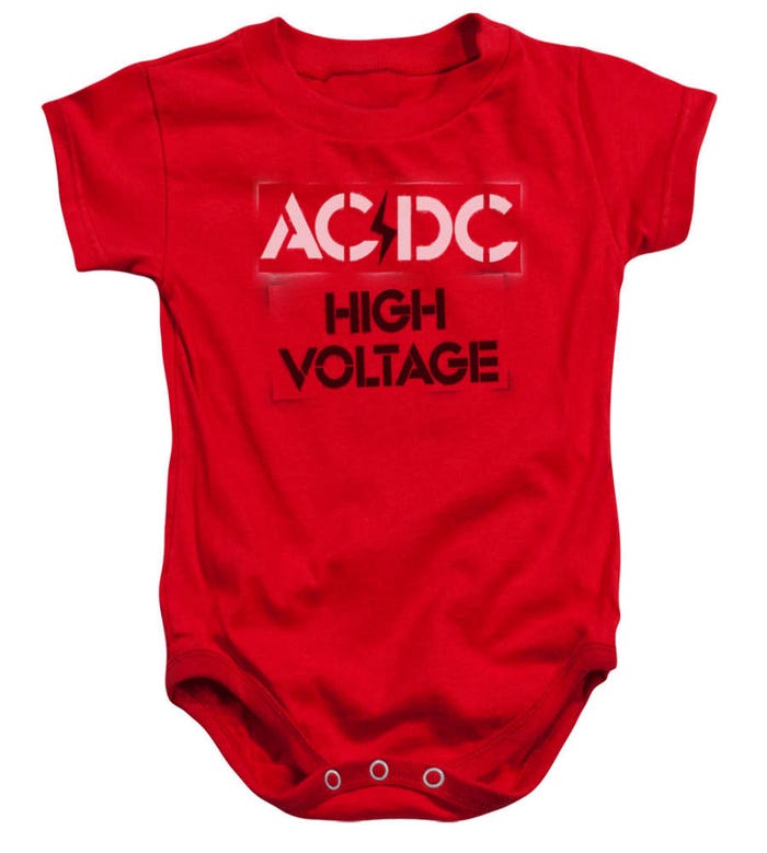ACDC High Voltage Stencil Baby Bodysuit