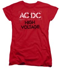 ACDC High Voltage Stencil Womens T-Shirt