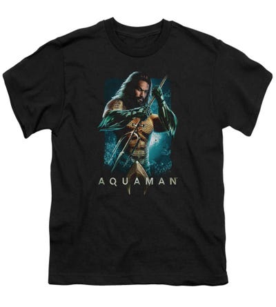 Aquaman Movie Trident Logo Kids T-Shirt