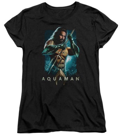 Aquaman Movie Trident Logo Womens T-Shirt