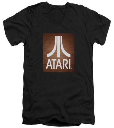 Atari Classic Wood Square V-Neck T-Shirt