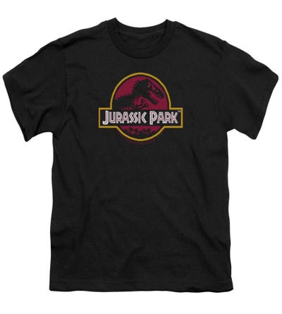 Jurassic Park 8-Bit Logo Kids T-Shirt