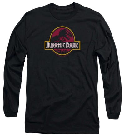 Jurassic Park 8-Bit Logo Long Sleeve Shirt