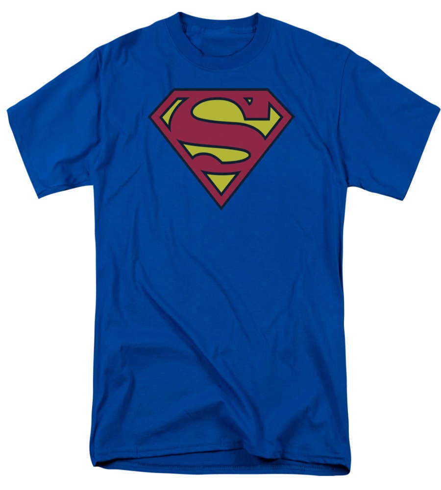 S-XL DC Comic Superman Man of Steel Vintage Logo Herren T-Shirt Schwarz 