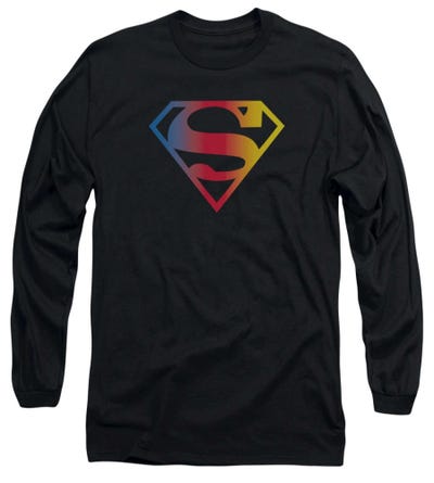 Superman Gradient Superman Logo Long Sleeve Shirt