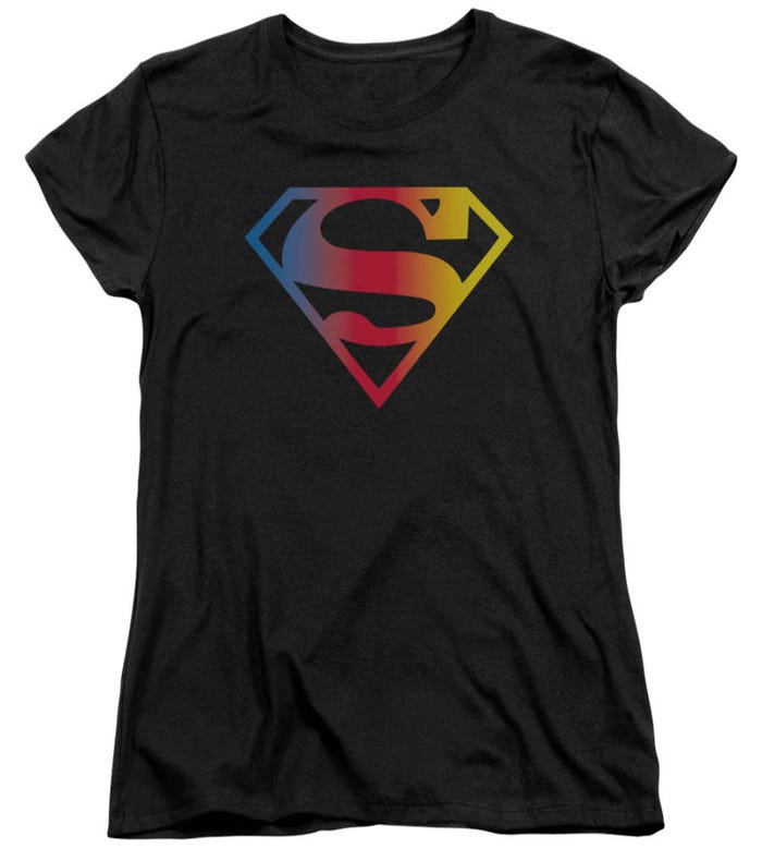 Superman Gradient Superman Logo Womens T-Shirt