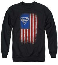 Superman Old Glory Shield USA Flag Sweatshirt