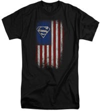 Superman Old Glory Shield USA Flag Tall T-Shirt